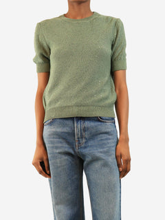 Green sequin knit top and cardigan set - size UK 8 Sets Divine Cashmere 