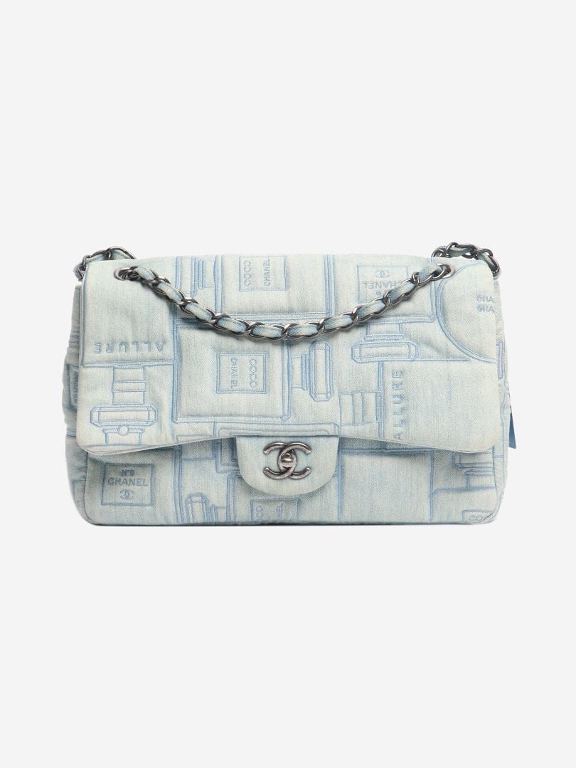 Blue 2016 jumbo denim perfume Classic Single Flap bag Shoulder bags Chanel 