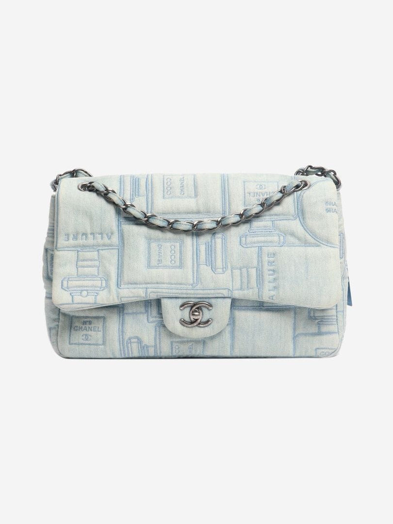 Blue 2016 jumbo denim perfume Classic Single Flap bag Shoulder bags Chanel 