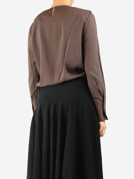 Dark brown silk blouse - size M alternate image