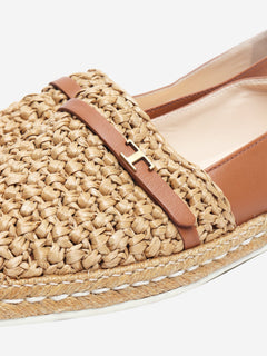 Brown Raffia gomma espadrilles - size EU 38.5 Flat Shoes Tod's 