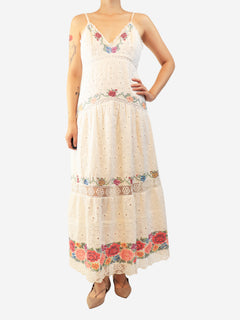 White Umi embroidered sundress - size UK 10