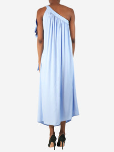 Sleeper Powder blue one-shoulder bow dress - size XS