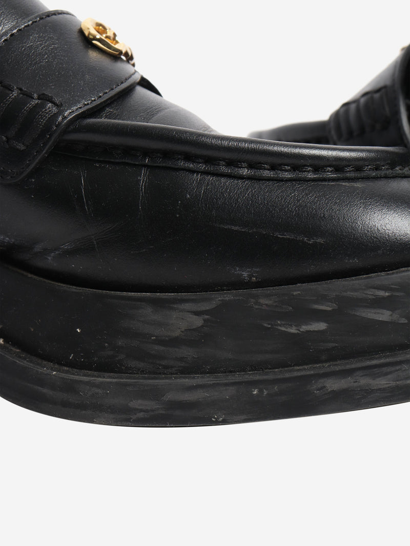 Black chunky leather loafers - size EU 37.5 Flat Shoes Giuseppe Zanotti 