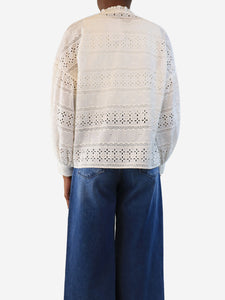Maje White broderie-anglaise blouse - size UK 6