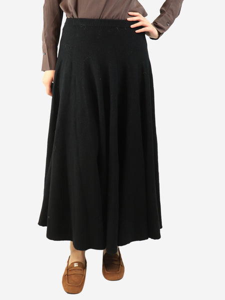 Black wool midi skirt - size UK 10 product image