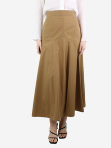 Three Graces Brown A-line maxi skirt - size UK 10