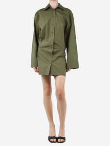 Aexae Green cotton shirt mini dress - size XS