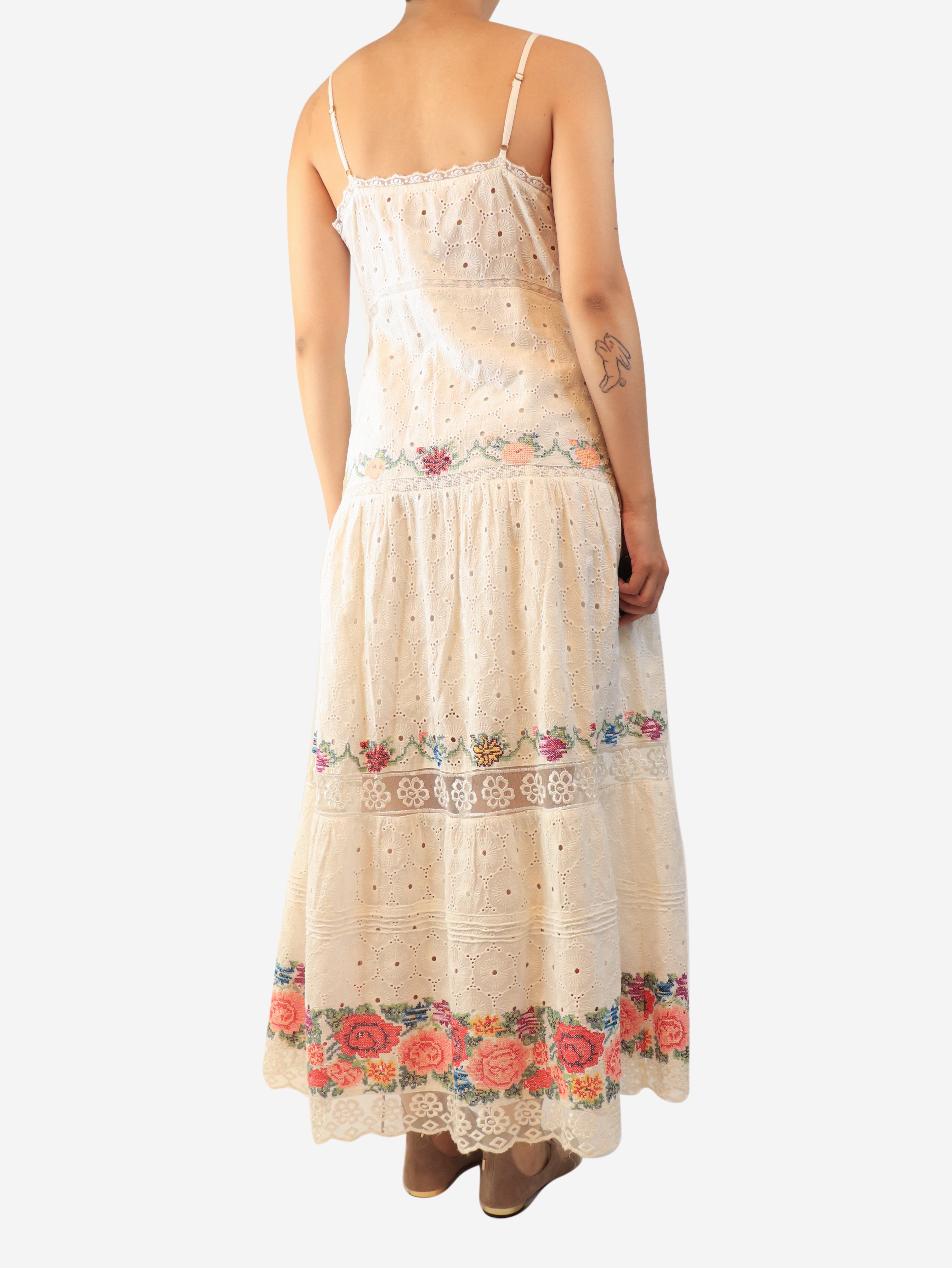 White Umi embroidered sundress - size UK 10