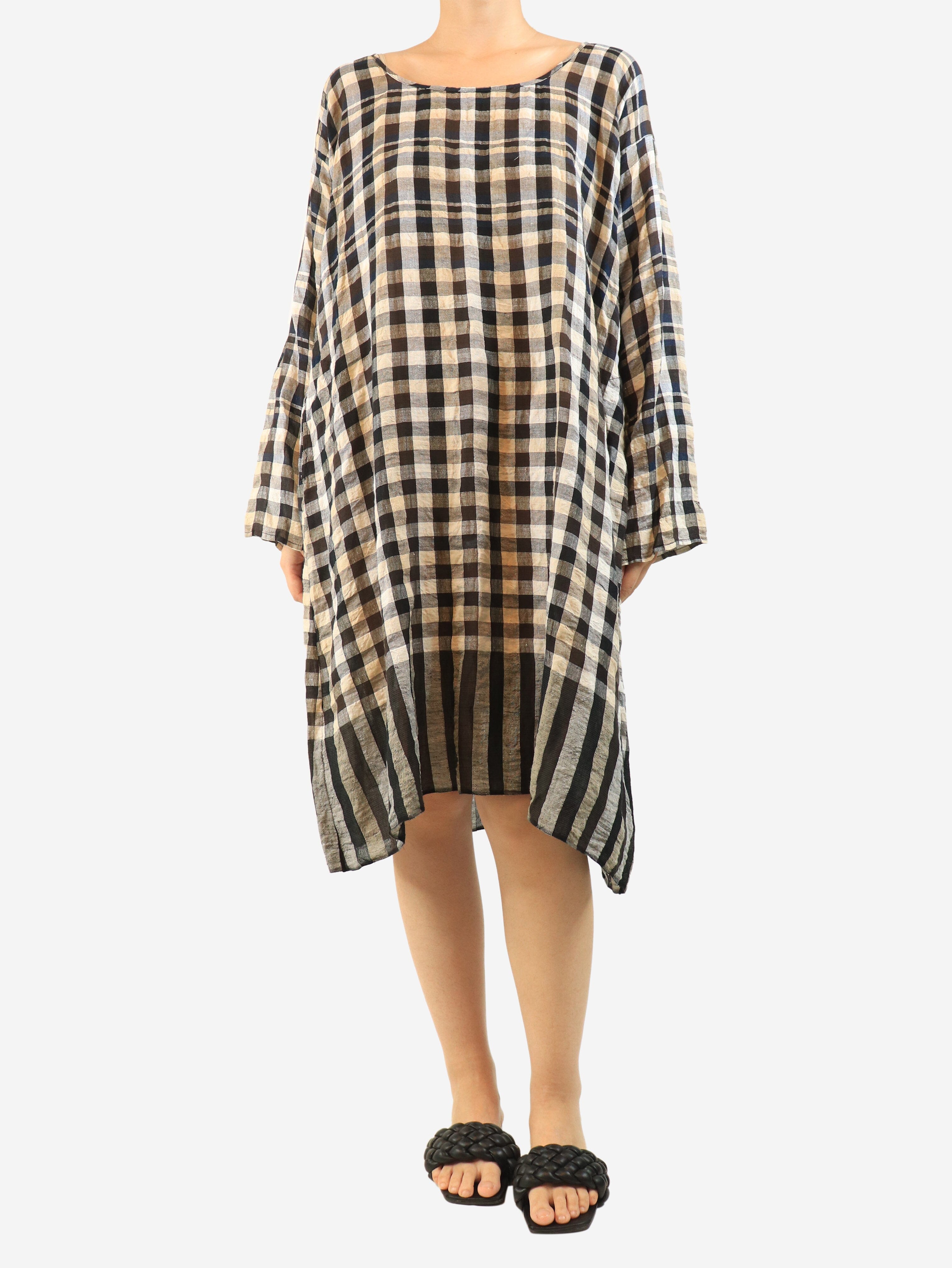 Blue check dress - size L Dresses Dosa 