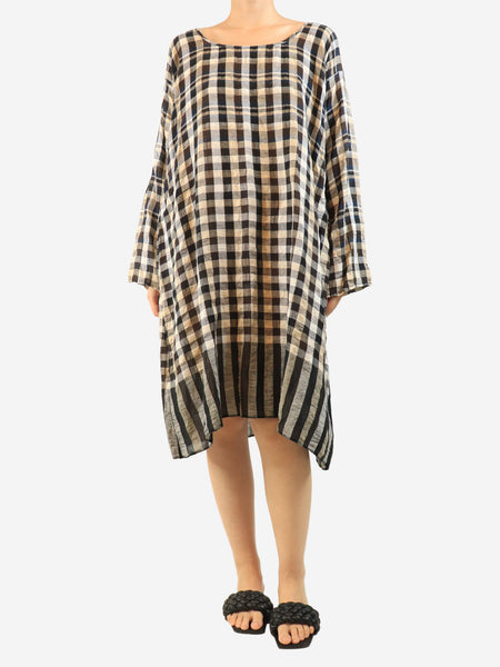 Blue check dress - size L product image
