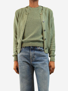 Green sequin knit top and cardigan set - size UK 8 Sets Divine Cashmere 