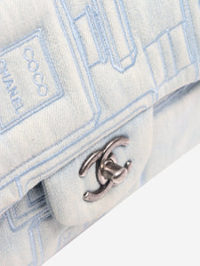 Chanel Blue 2016 jumbo denim perfume Classic Single Flap bag