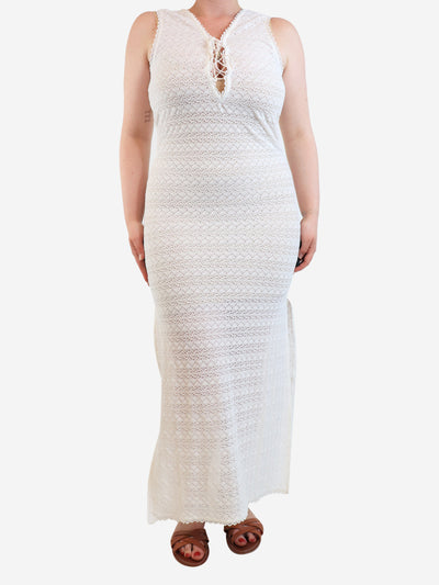White crochet maxi slip dress - size M Dresses Melissa Odabash 