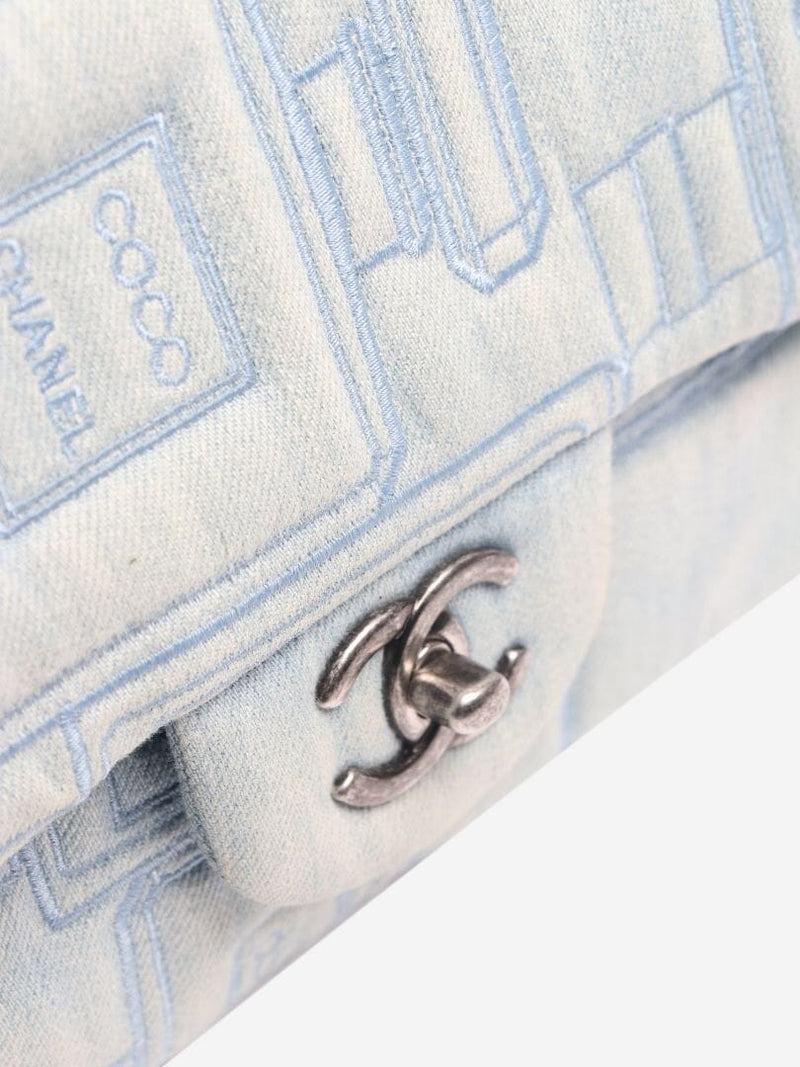 Blue 2016 jumbo denim perfume Classic Single Flap bag Shoulder bags Chanel 