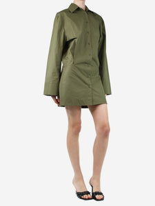 Aexae Green cotton shirt mini dress - size XS