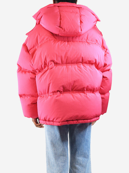 Pink hooded puffer coat - size XS alternate image