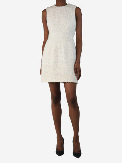 Cream sleeveless tweed midi dress - size UK 6 Dresses Adam Lippes 