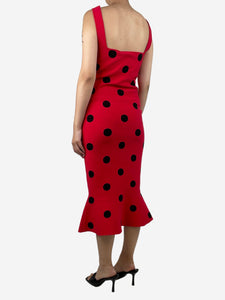 Marni Red polka dot-print midi dress - size UK 12