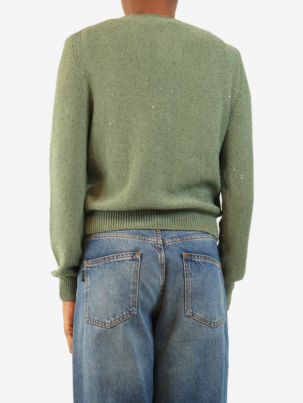 Green sequin knit top and cardigan set - size UK 8 Sets Divine Cashmere 