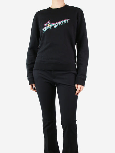 Black graphic print sweatshirt - size S Knitwear Saint Laurent 