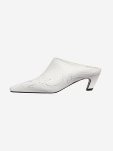 Khaite White Western leather mules - size EU 38