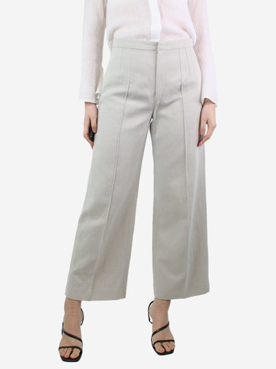 Grey wide-leg linen-blend trousers - size UK 10 Trousers Isabel Marant 