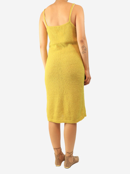 Yellow knit midi dress - size S alternate image