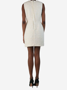 Adam Lippes Cream sleeveless tweed midi dress - size UK 6
