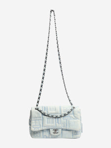 Chanel Blue 2016 jumbo denim perfume Classic Single Flap bag