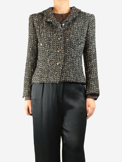 Black tweed jacket - size UK 14 Coats & Jackets Chanel Boutique 