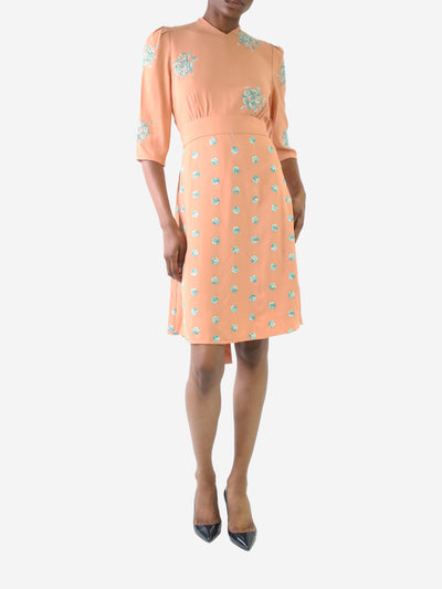 Orange embroidered midi dress - Size FR 34 Dresses Chloe 