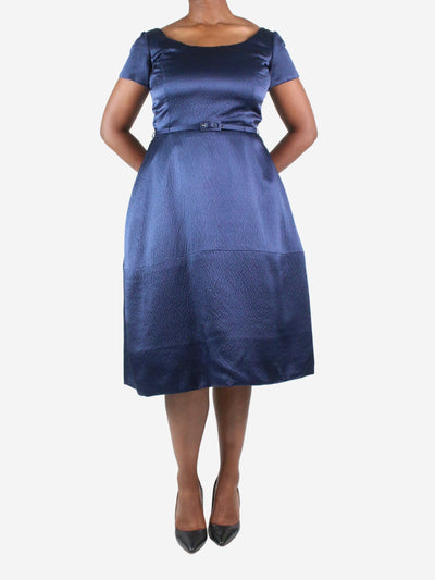 Blue short-sleeved textured dress - size Dresses Ulrich Engler 