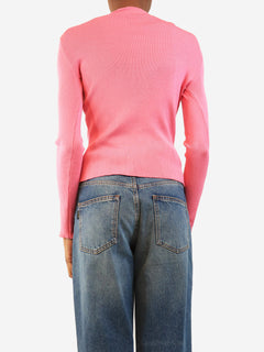 Pink ribbed long sleeve top - size S Tops Oscar De La Renta 