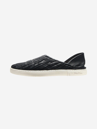 Black gathered leather slip-on shoes - size EU 38 Trainers Max Mara 