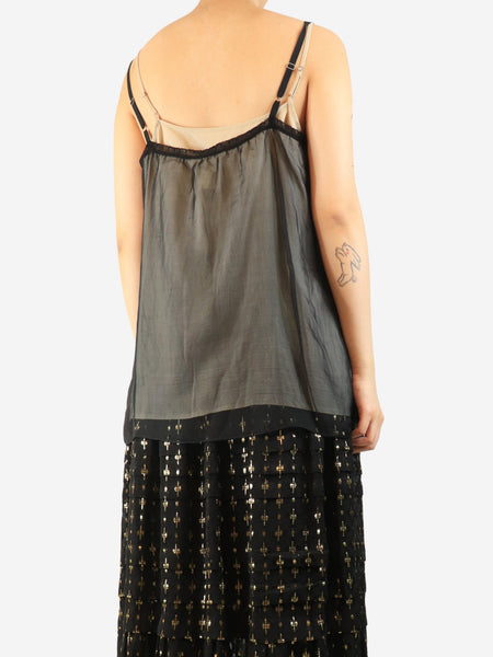 Black sheer cami top - size L alternate image