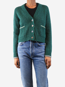 Brora Green alpaca-blend cardigan - size XS