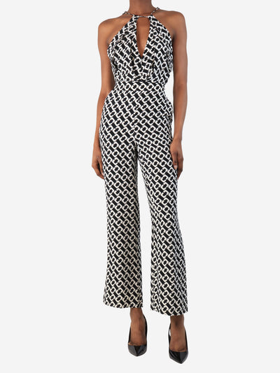 Black all-over printed jumpsuit - size UK 4 Jumpsuits Diane Von Furstenberg 