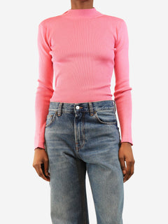 Pink ribbed long sleeve top - size S Tops Oscar De La Renta 