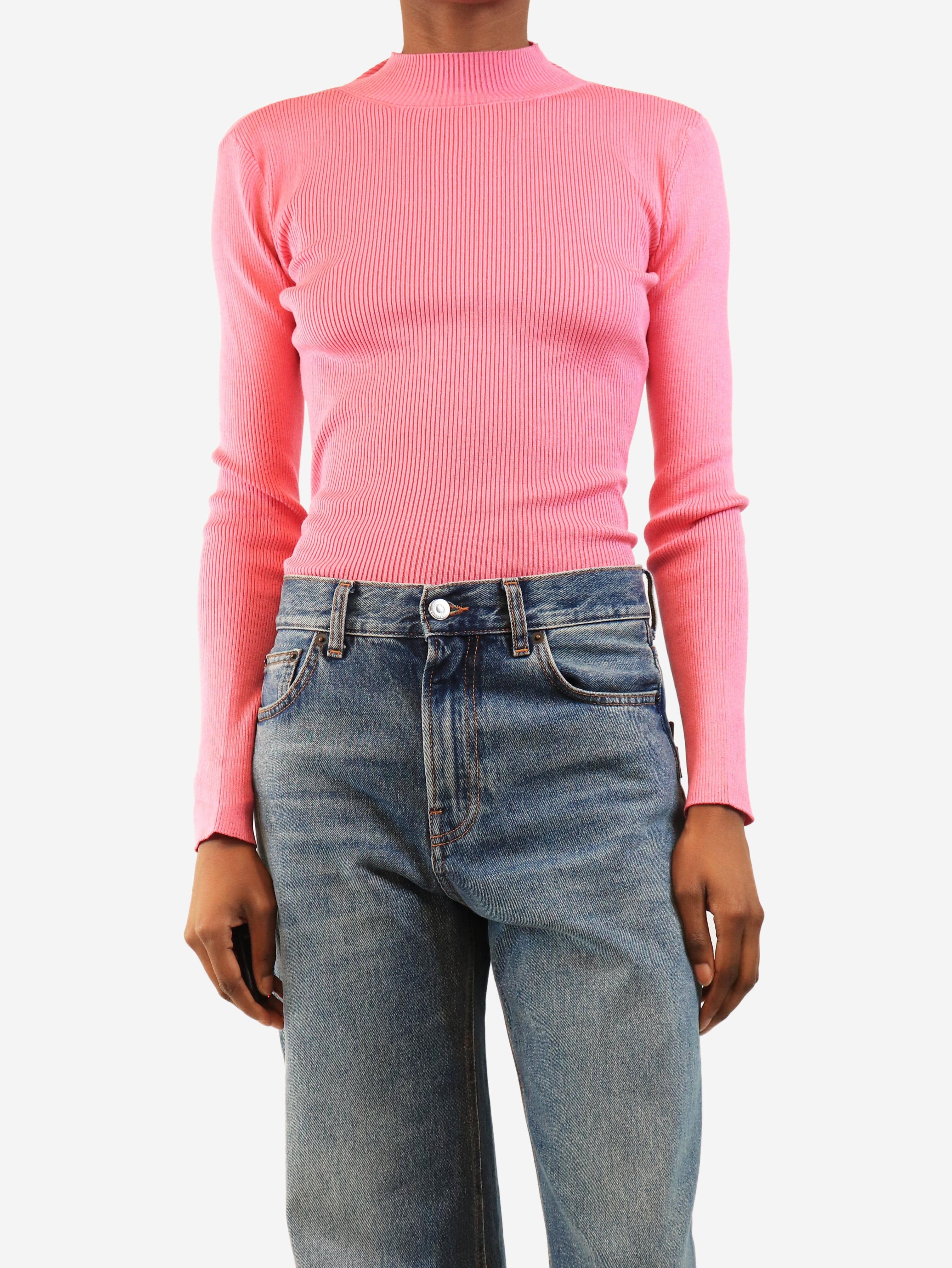 Pink ribbed long sleeve top - size S Tops Oscar De La Renta 