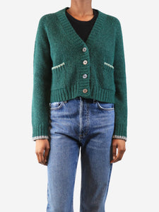 Brora Green alpaca-blend cardigan - size XS