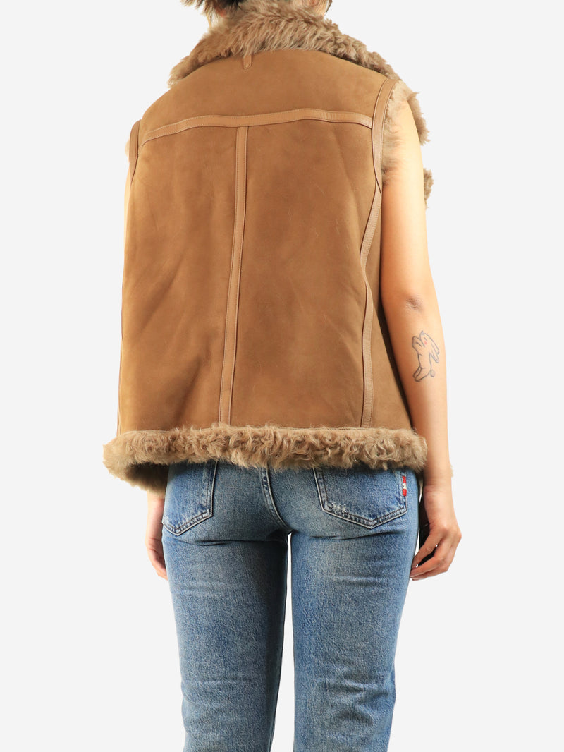 Brown sheepskin gilet - size M