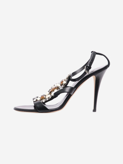 Black bejewelled strappy sandals - size EU 41 (UK 8) Heels Giuseppe Zanotti 