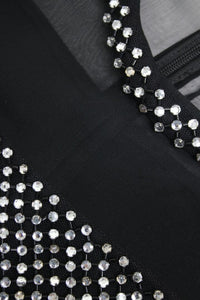 Givenchy Black bejewelled sheer sleeved dress - size UK 12