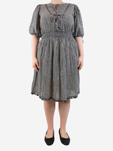 Zimmermann Black gingham midi dress - size UK 12