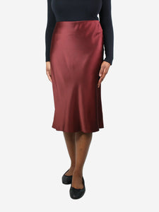 Joseph Burgundy silk satin skirt - size UK 14
