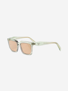 Prada Green transparent square-frame sunglasses