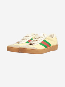 Gucci Yellow G74 Web-stripe trainers - size EU 34