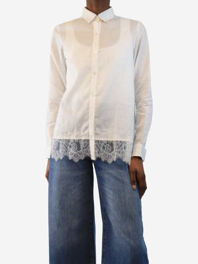 White lace trim shirt - size XXS Tops The Kooples 