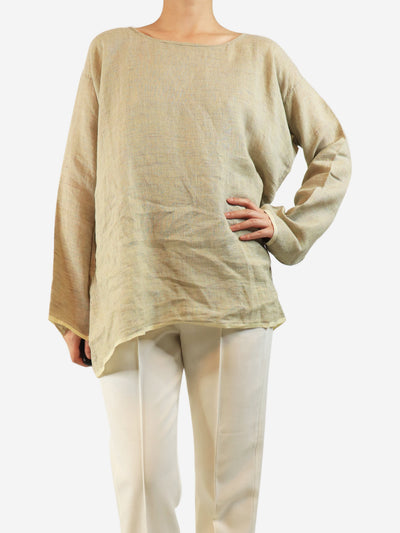 Oatmeal linen tunic - size XL Tops Dosa 